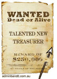 Treasurer wanted poster