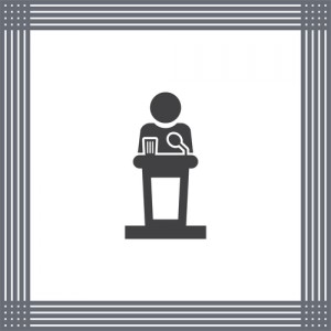 Podium icon public speaking vector icon